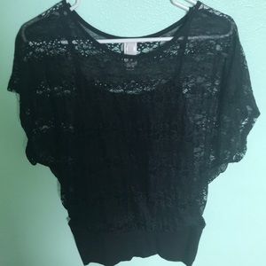 BLACK LACE BLOUSE